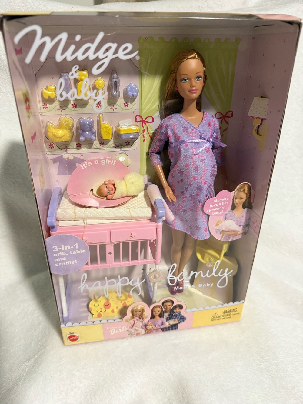 Mattel Midge Pregnant Doll with Pink & Lavender Nursery Set